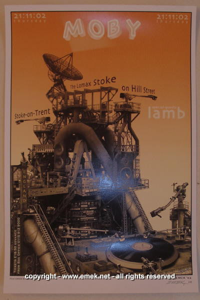 2002 Moby w/ Lamb Offset Concert Poster by Emek