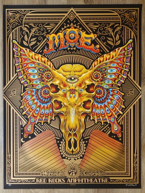 2018 Moe. - Red Rocks Silkscreen Concert Poster by Emek