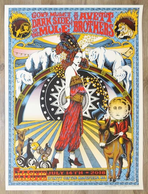 2018 The Avett Brothers & Gov't Mule - Mansfield Concert Poster by Forbes & Mattisson