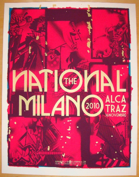 2010 The National - Milan Silkscreen Concert Poster by Guy Burwell