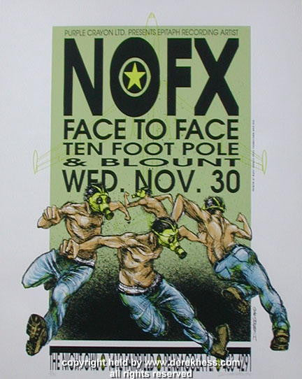 1994 NOFX - Pensacola Silkscreen Concert Poster by Derek Hess (94-25)
