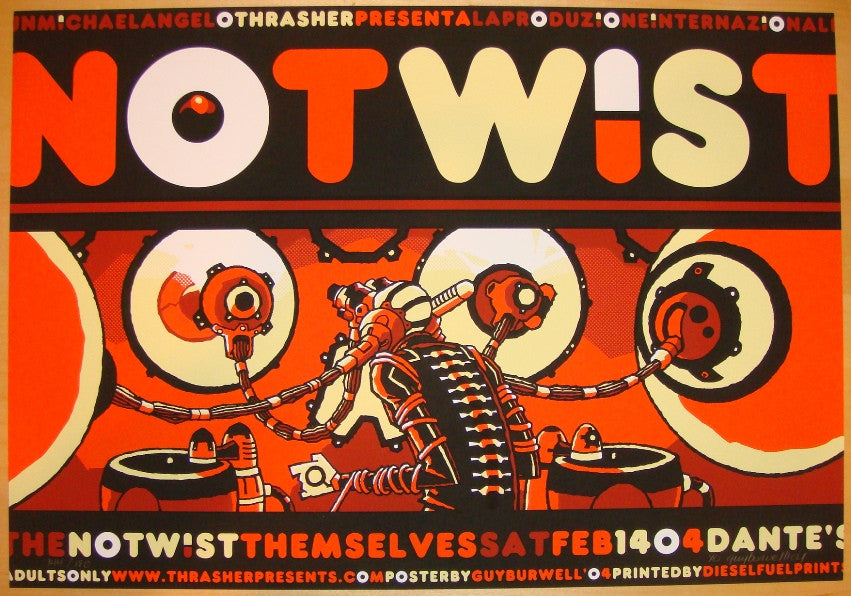 2004 The Notwist - Portland Silkscreen Concert Poster by Guy Burwell