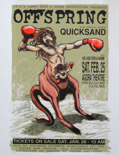 1995 The Offspring - Cleveland Silkscreen Concert Poster by Derek Hess (95-05)