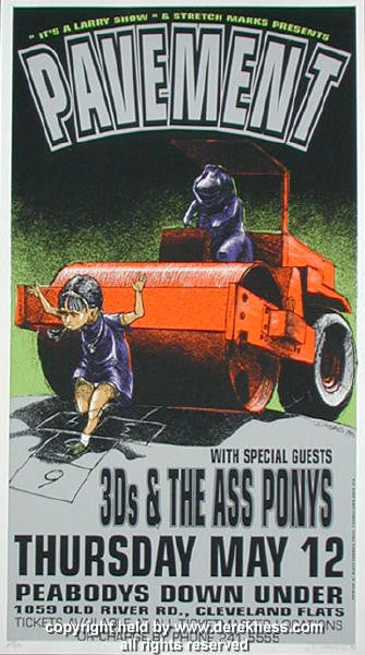 1994 Pavement & the 3D's - Cleveland Concert Poster by Derek Hess (94-13)