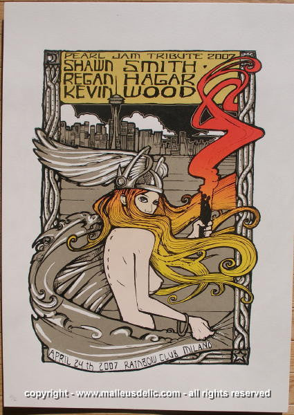 2007 Pearl Jam Tribute Silkscreen Concert Poster by Malleus