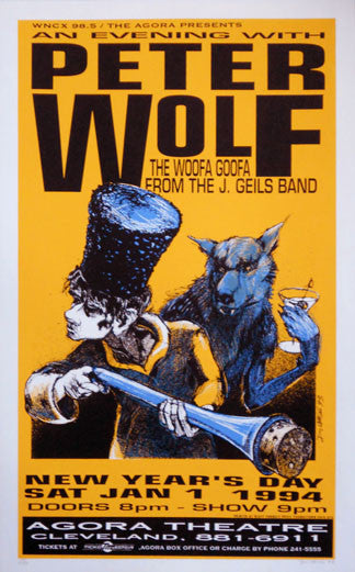 1994 Peter Wolf - Cleveland Silkscreen Concert Poster by Derek Hess (94-01)