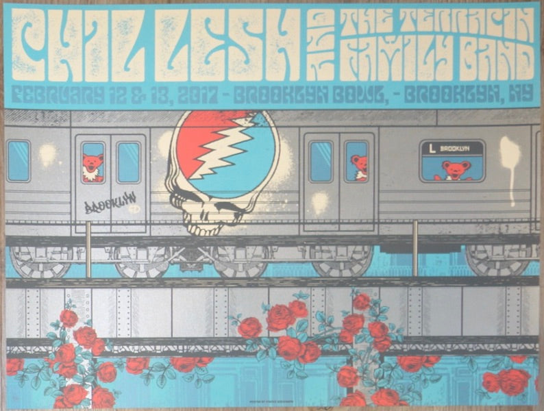 2017 Phil Lesh - Brooklyn Silkscreen Concert Poster by Status Serigraph