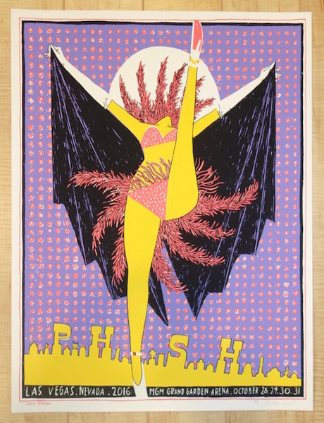 2016 Phish - Las Vegas Silkscreen Concert Poster by Leslie Herman