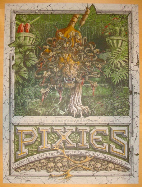 2014 The Pixies - Asheville Silkscreen Concert Poster by Sergio