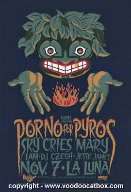 1996 Porno For Pyros - Portland Silkscreen Concert Poster by Gary Houston