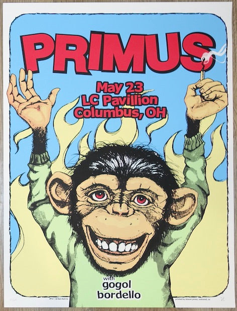2012 Primus - Columbus Silkscreen Concert Poster by Ken Keirns