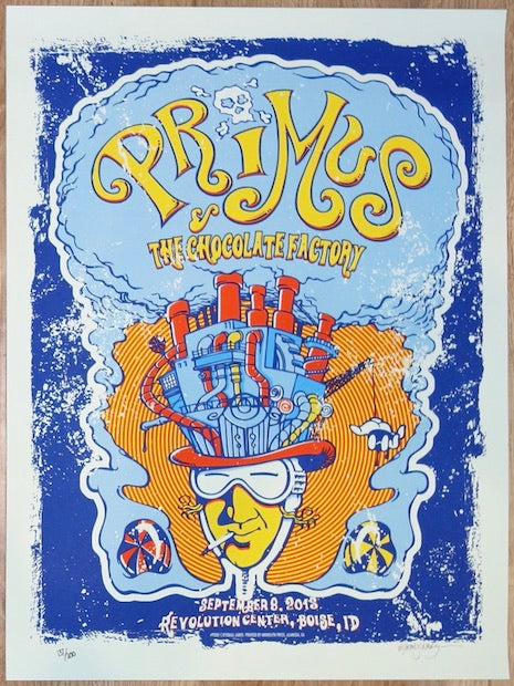 2015 Primus - Boise Blue Silkscreen Concert Poster by Eyeball James