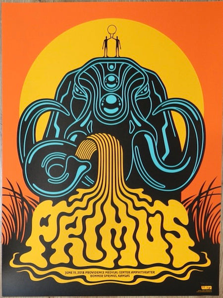 2018 Primus - Bonner Springs Silkscreen Concert Poster by Weird