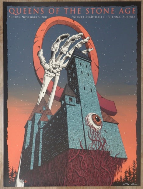 2017 Queens of the Stone Age - Vienna Silkscreen Concert Poster by Neal Williams