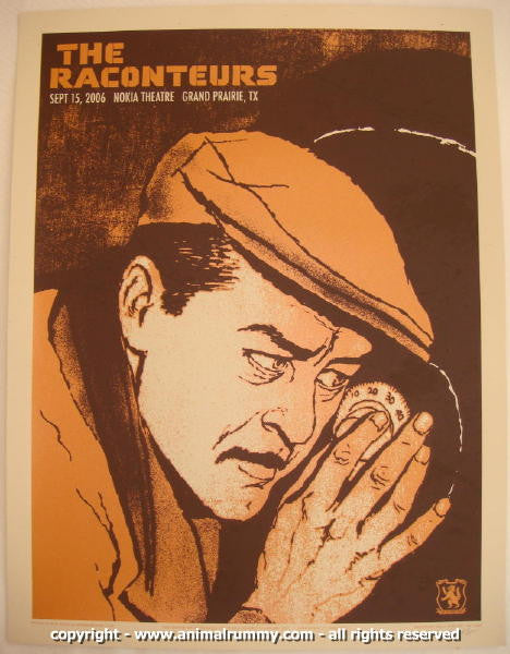 2006 The Raconteurs - Grand Prairie Silkscreen Concert Poster by Rob Jones