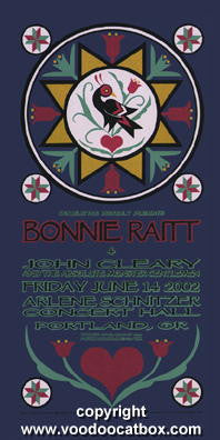 2002 Bonnie Riatt - Portland Silkscreen Concert Poster by Gary Houston