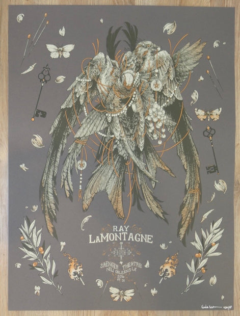 2016 Ray LaMontagne - New Orleans Silkscreen Concert Poster by Erica Williams