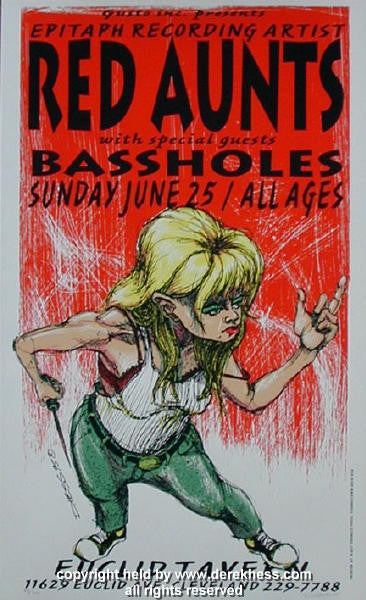 1995 Red Aunts - Cleveland Silkscreen Concert Poster by Derek Hess (95-20)