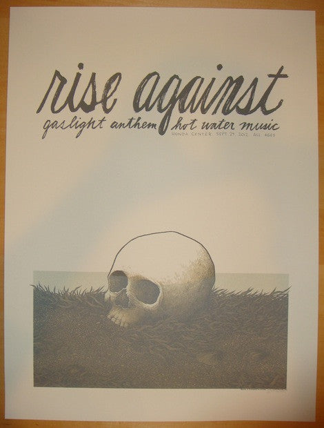 2012 Rise Against - Anaheim Silkscreen Concert Poster by Justin Santora