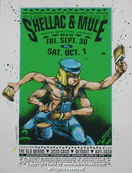 1994 Shellac - Detroit Silkscreen Concert Poster by Derek Hess (94-20)