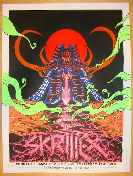 2014 Skrillex - Amsterdam Silkscreen Concert Poster by Tim Doyle 2014 Skrillex - Amsterdam Silkscreen Concert Poster by Tim Doyle
