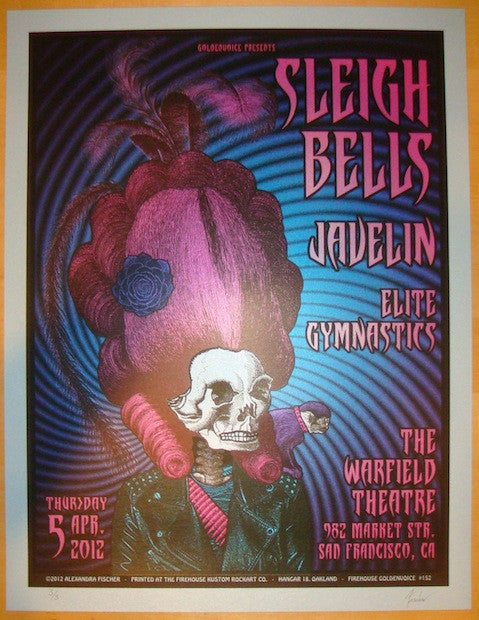 2012 Sleigh Bells - San Francisco Blue Variant Concert Poster by Alex Fischer