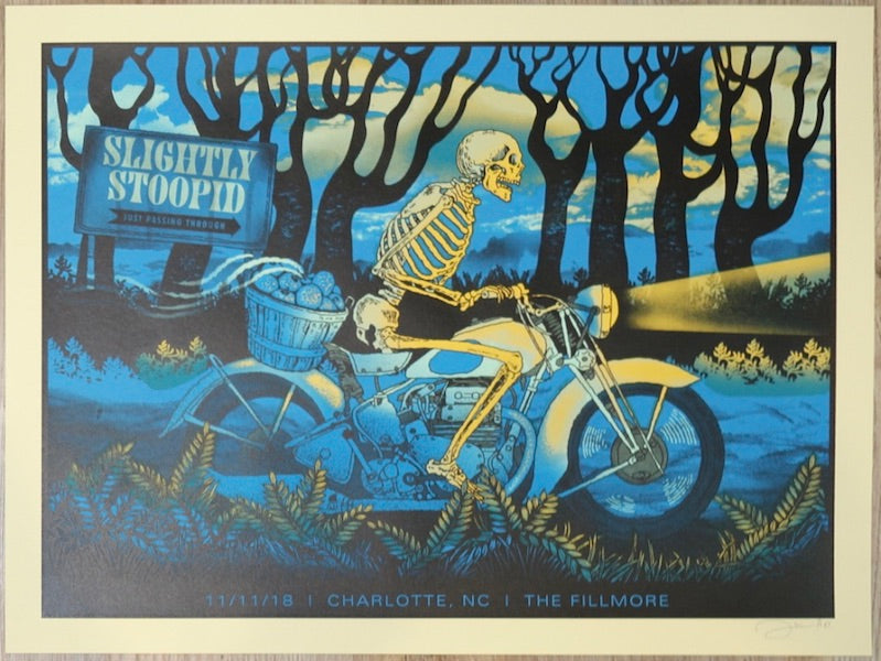 2018 Slightly Stoopid - Charlotte Silkscreen Concert Poster by Methane Studios