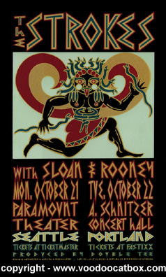2002 The Strokes - Portland/Seattle Silkscreen Concert Poster by Gary Houston