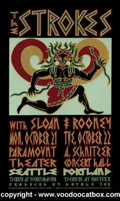 2002 The Strokes - Portland/Seattle Silkscreen Concert Poster by