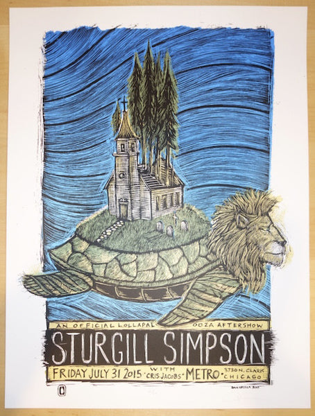 2015 Sturgill Simpson - Chicago Silkscreen Concert Poster by Dan