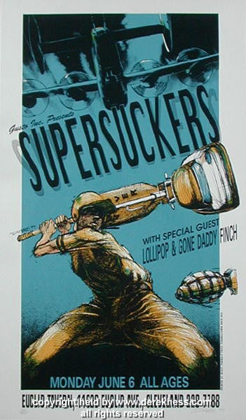 1994 Supersuckers - Cleveland Silkscreen Concert Poster by Derek Hess (94-15)