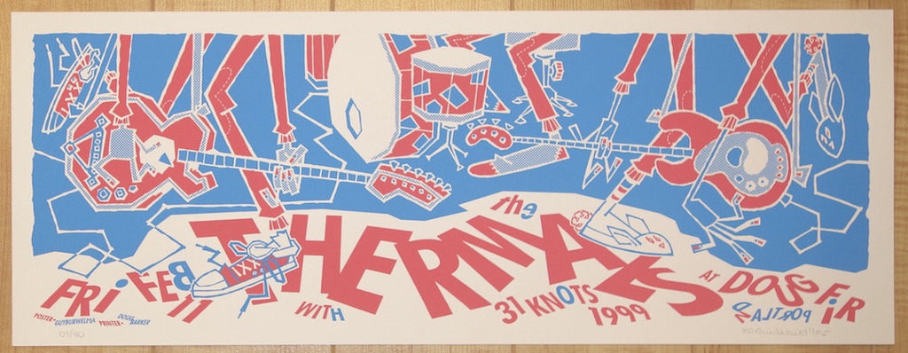 2005 The Thermals - Portland Silkscreen Concert Poster by Guy Burwell