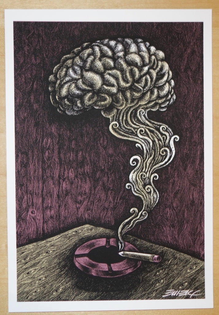 200x Smokin' Brain - Purple/Brown Silkscreen Handbill by Emek