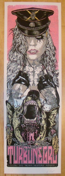 2012 Turbonegro - Melbourne Silkscreen Concert Poster by Rhys