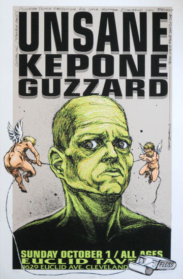 1995 Unsane & Kepone - Cleveland Silkscreen Concert Poster by Derek Hess (95-29)