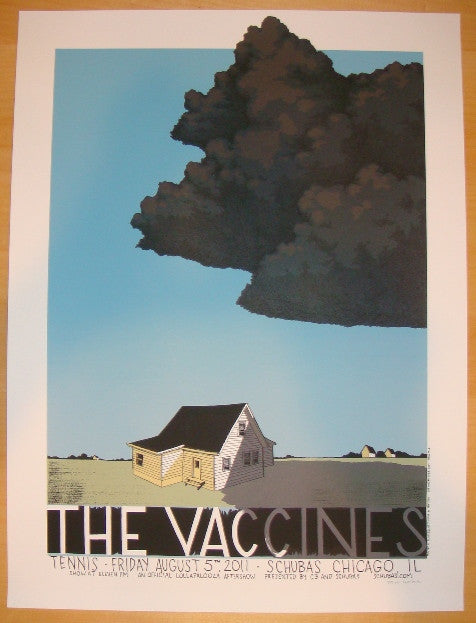 2011 The Vaccines - Chicago Silkscreen Concert Poster by Justin Santora