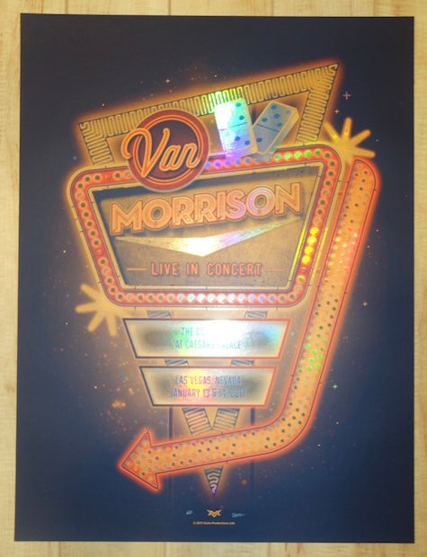 2017 Van Morrison - Las Vegas Silkscreen Concert Poster by DKNG
