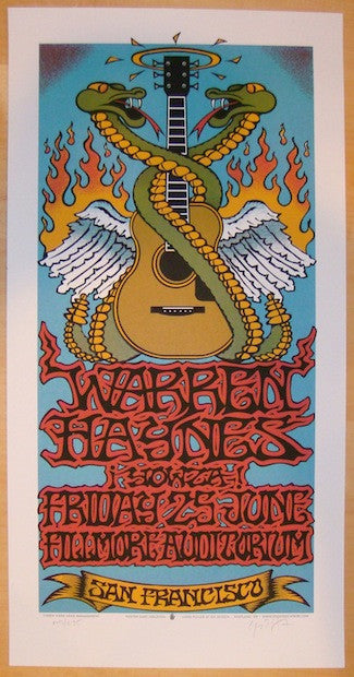2004 Warren Haynes - San Francisco Silkscreen Concert Poster by Gary Houston