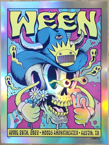 2022 Ween - Austin Foil Variant Silkscreen Concert Poster by