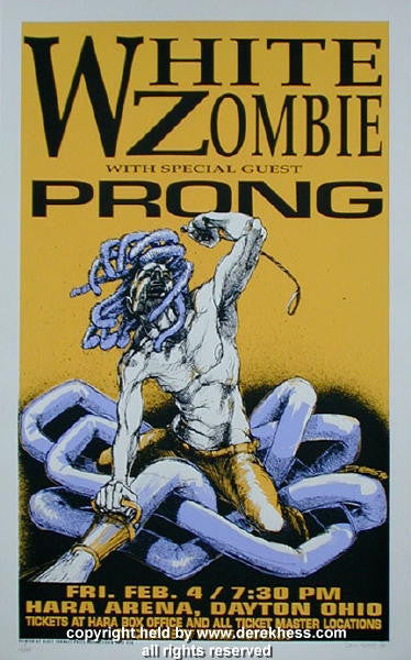 1994 White Zombie - Dayton Silkscreen Concert Poster by Derek Hess (94-04)