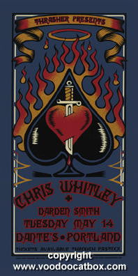 2001 Chris Whitley - Portland Silkscreen Concert Poster by Gary Houston