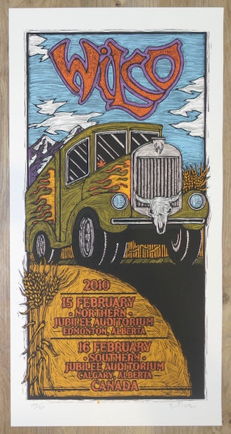 2010 Wilco - Edmonton/Calgary Silkscreen Concert Poster by Gary Houston
