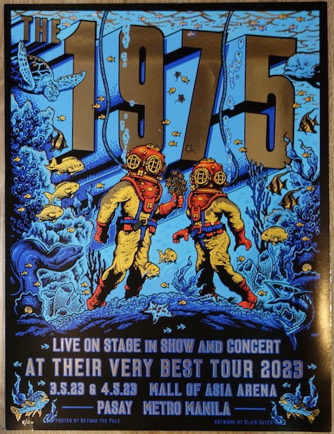 2023 The 1975 - Manila Foil Variant Concert Poster by Blair Sayer