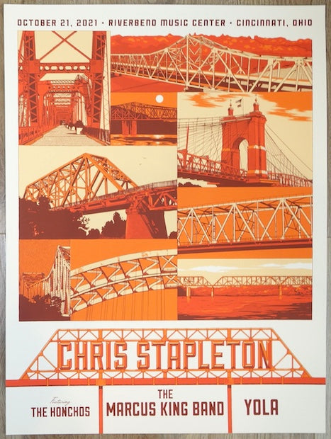 2021 Chris Stapleton - Cincinnati Silkscreen Concert Poster by Matt Fleming