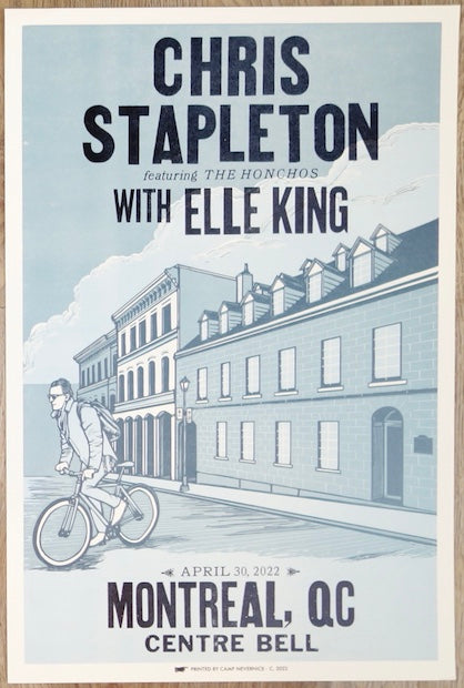 2022 Chris Stapleton - Montreal Letterpress Concert Poster by Camp Nevernice