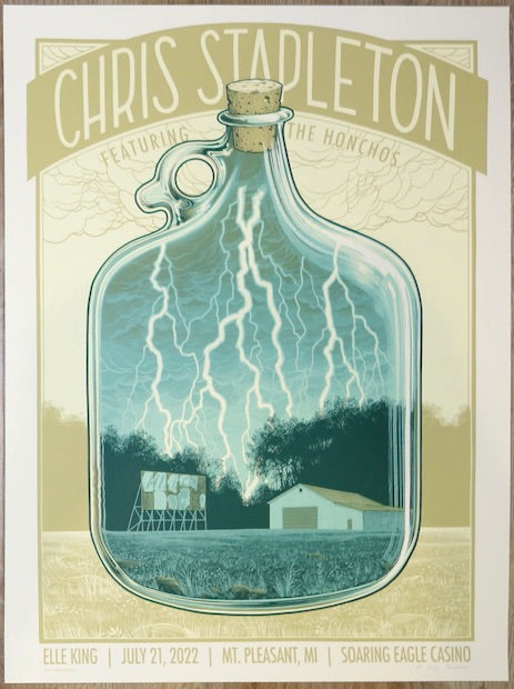 2022 Chris Stapleton - Mt. Pleasant Silkscreen Concert Poster by Justin Santora