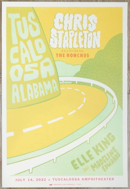 2022 Chris Stapleton - Tuscaloosa Letterpress Concert Poster by Camp Nevernice