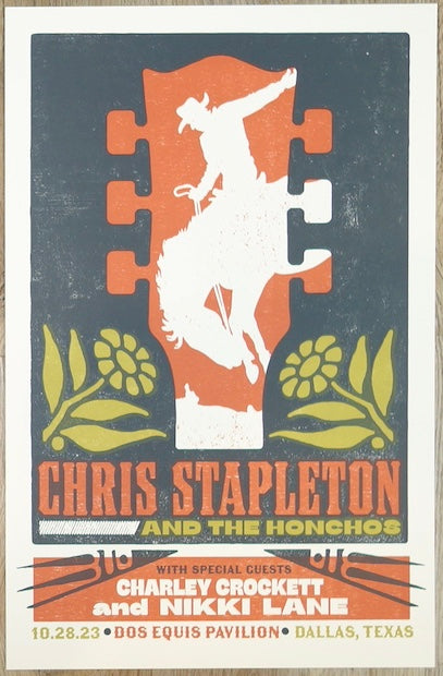 2023 Chris Stapleton - Dallas II Letterpress Concert Poster by Brad Vetter