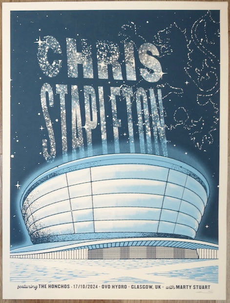 2024 Chris Stapleton - Glasgow Silkscreen Concert Poster by Andy