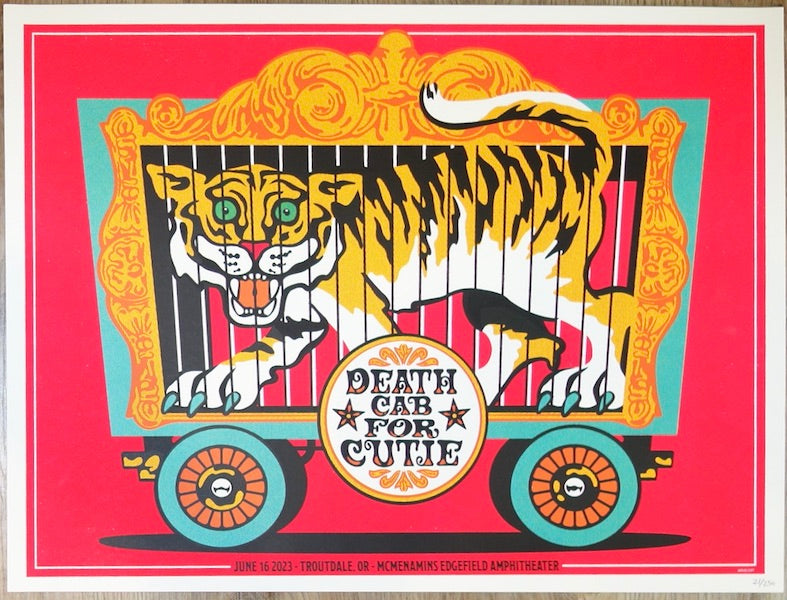 2023 Death Cab For Cutie - Troutdale Silkscreen Concert Poster by Ivan Minsloff